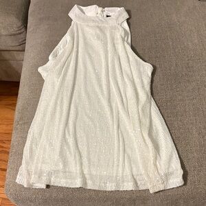 Cable & Gauge White Sleeveless Blouse